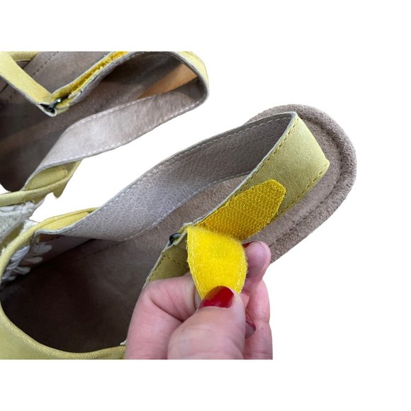 Mou Yellow and White Mules with Wooden Sole - Picture 7 of 14